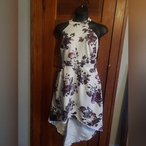 Enfocus Women Goddess High-Low Metallic Floral Dress Sz 20W. Gently used.